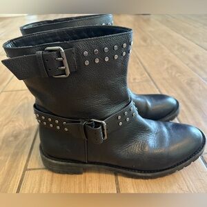 Gianni Bini Black Combat Boots with Silver Studs